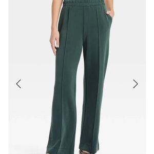 Green Straight Leg Elastic Women's Sweatpants